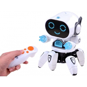 ربات کنترلی شش پا موزیکال و رقصنده سفید Dancing ROBOT on remote control RC music light white -اسباب بازی